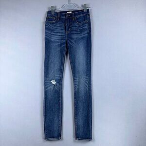 J. Crew Skinny Jeans Womens Size 25 Stretch Distressed Mid-Rise Blue